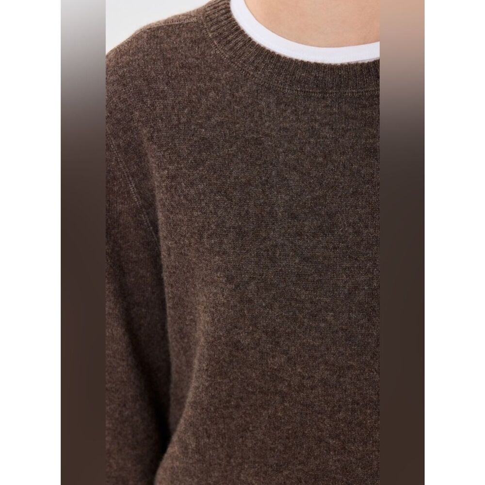 Reformation Cashmere Boyfriend Brown Crewneck Sweater Size Small - Picture 5 of 12